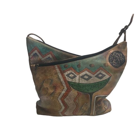 ANUSCHKA Women’s Aztec Style Handbag Multicolored Size 11X2.5X10.5 Genuine Leath - Picture 2 of 12
